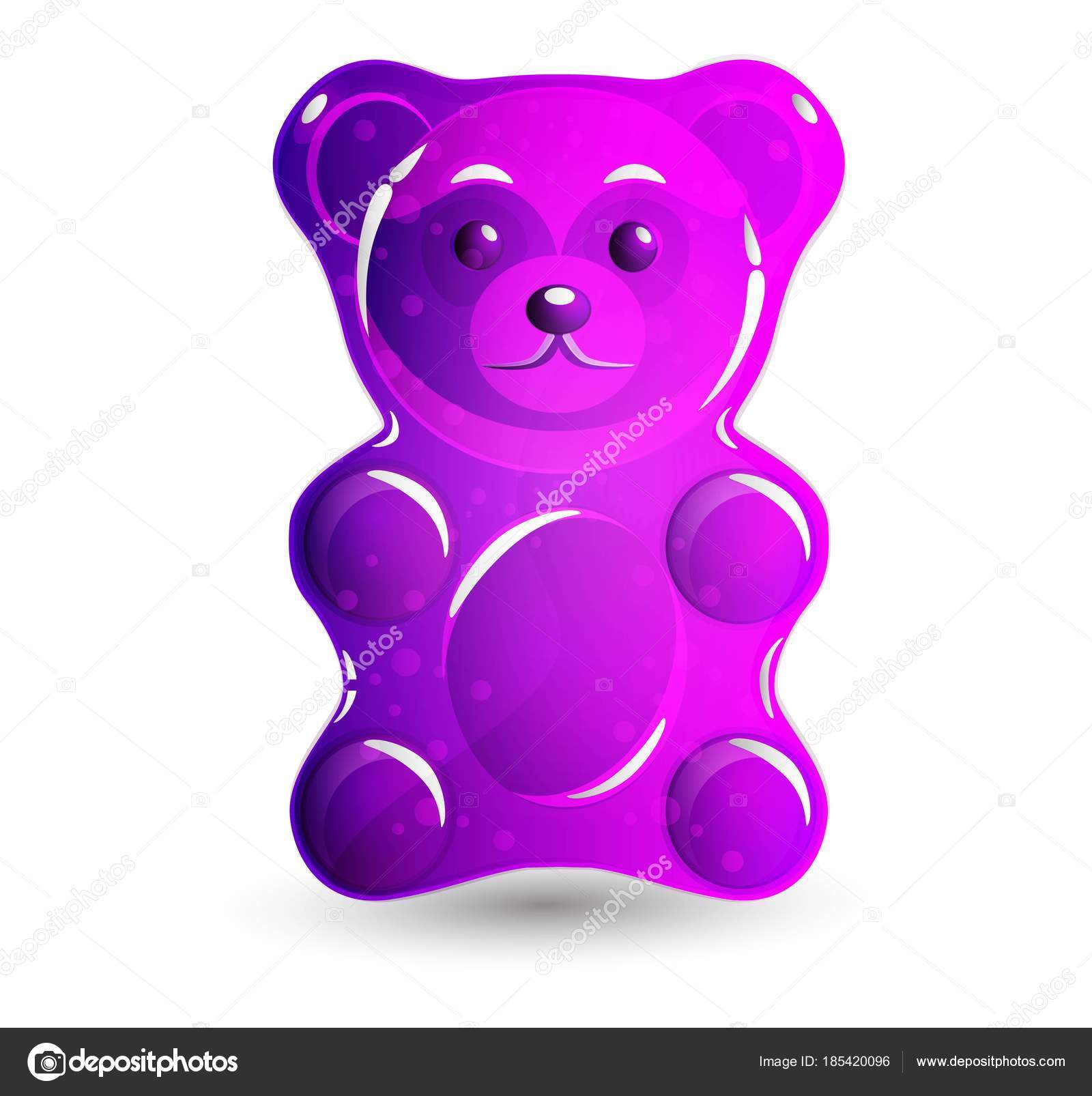 Purple Gummy Bear Isolated White Stock Vector by ©slasny1988 185420096
